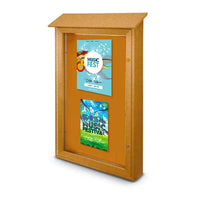 36x60 Outdoor Message Center with Cork Board Wall Mounted - Eco-Friendly Recycled Plastic Enclosed Information Board