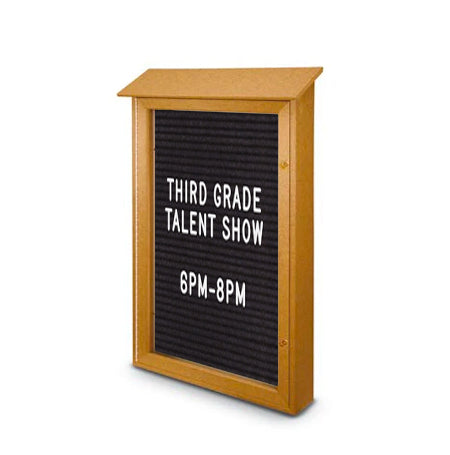 26x42 Outdoor Message Center LEFT Hinged with Letter Board - Eco-Friendly Recycled Plastic Enclosed Information Board
