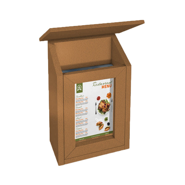 8.5" x 11" Eco-Friendly Wall Mount Recycled Plastic Information Box | Cedar Finish