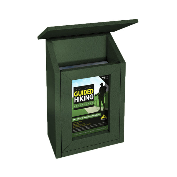 8.5" x 11" Eco-Friendly Wall Mount Recycled Plastic Information Box | Woodland Green Finish