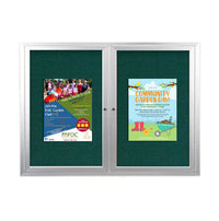 SwingCase 40 x 40 Outdoor Enclosed Cork Bulletin Board, with Two-Door, All-Weather Metal Display Case