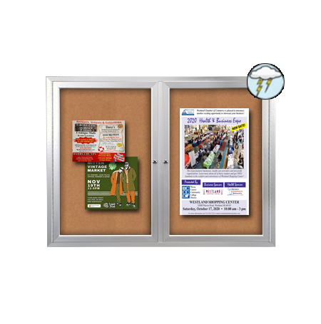 SwingCase 42 x 32 Outdoor Enclosed Bulletin Boards 2 DOOR