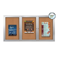 SwingCase 84 x 24 Outdoor Enclosed Bulletin Boards 3 DOOR