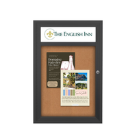Outdoor Enclosed Bulletin Boards with Header 11 x 17 (Single Door)