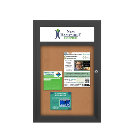 Outdoor Enclosed Bulletin Boards with Header 27 x 41 (Single Door)
