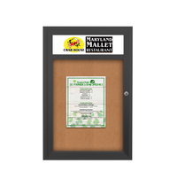 Outdoor Enclosed Bulletin Boards with Header 36 x 36 (Single Door)