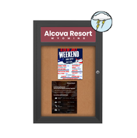 Outdoor Enclosed Bulletin Boards with Header 36 x 36 (Single Door)