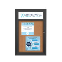 Outdoor Enclosed Bulletin Boards with Header 8.5 x 11 (Single Door)