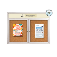 Enclosed Outdoor Bulletin Boards 72" x 36" with Message Header (2 DOOR)