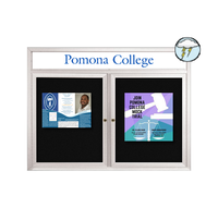 Enclosed Outdoor Bulletin Boards 72" x 48" with Message Header (2 DOORS)