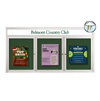 Enclosed Outdoor Bulletin Boards 96" x 48" with Message Header (3 DOOR)