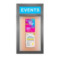 Outdoor LED Lighted Enclosed Bulletin Boards 27 x 40 with Header (Single Door)