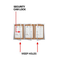 72 x 48 Enclosed Outdoor Bulletin Boards with Lights (3 DOORS)