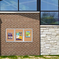 72 x 24 Enclosed Outdoor Bulletin Boards with Lights (3 DOORS)
