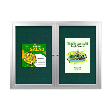 48x36 Enclosed Outdoor Bulletin Boards with Radius Edge (2 DOORS)