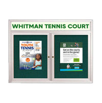 Enclosed Outdoor Bulletin Boards 60 x 60 with Message Header and Radius Edge (2 DOORS)