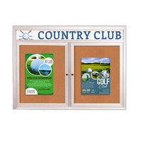 Enclosed Outdoor Bulletin Boards 42 x 32 with Header & Lights (Radius Edge) (2 DOORS)