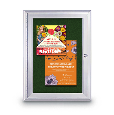 Outdoor 42 x 42 Enclosed Bulletin Boards with Lights (Radius Edge)