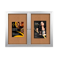 Enclosed Outdoor Bulletin Boards 48 x 60 with Interior Lighting and Radius Edge (2 DOORS)