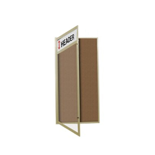 Extra Large Outdoor Enclosed Bulletin Board 48 x 72 Swing Cases with Header and Lights (Radius Edge)