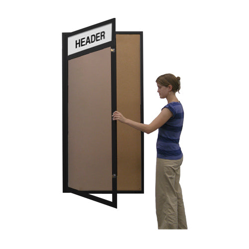 Extra Large Outdoor Enclosed Bulletin Board Swing Cases with Header and ...