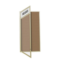 Extra Large Outdoor Enclosed Bulletin Board Swing Cases with Header and Light 24x60 (Single Door)