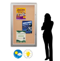 EXTREME WeatherPLUS™ Extra Large Outdoor Enclosed Bulletin Boards | LED LIGHTS | Single Locking Door with 15+ Sizes & Custom