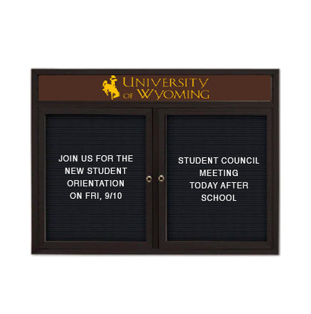 Outdoor Enclosed Letter Boards with Header | 2 and 3 Door Display Cabinet