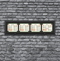 Outdoor Enclosed Magnetic Restaurant Menu Display Case | 14" x 11" Landscape | Holds Four Landscape Menus ACROSS