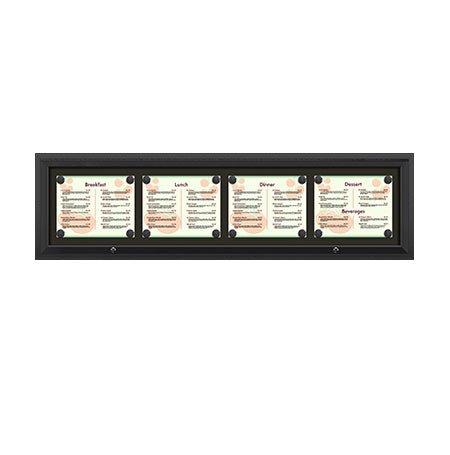 Magnetic Enclosed Outdoor Menu Display Case - Holds 4 14x11 Landscape ...