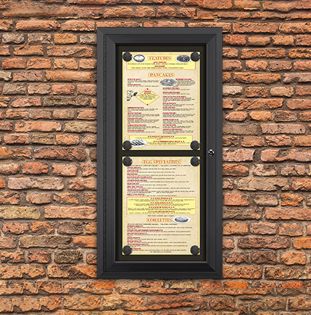 11x14 Magnetic Outdoor Menu Display Case - Holds 2 Portrait Menus ...