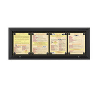 Outdoor Enclosed Magnetic Restaurant Menu Display Case | 11" x 14" Portrait | Holds Four Portrait Menus ACROSS