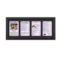 Outdoor Enclosed Magnetic Restaurant Menu Display Case | 11" x 17" Portrait | Holds Four Portrait Menus ACROSS