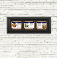 Outdoor Enclosed Magnetic Restaurant Menu Display Case | 11" x 8 1/2" Landscape | Holds Three Landscape Menus ACROSS