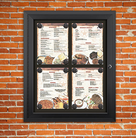 85x11 Magnetic Outdoor Menu Display Case - Holds 4 Menus 8.5x11 ...