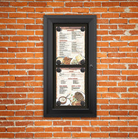 Outdoor Enclosed Magnetic Restaurant Menu Display Case | 8 1/2" x 11" Portrait | Holds Two Portrait Menus STACKED