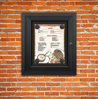 Outdoor Enclosed Magnetic Restaurant Menu Display Case | 8 1/2" x 11" Portrait | SINGLE Menu