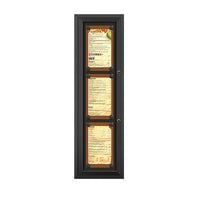 Outdoor Enclosed Magnetic Restaurant Menu Display Case | 8 1/2" x 14" Portrait | Holds Three Portrait Menus STACKED