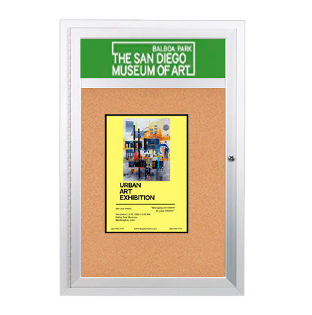 SwingCase 18 x 24 Outdoor Enclosed Poster with Header (Single Door)