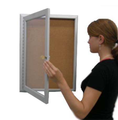 Outdoor 36 x 36 Enclosed Bulletin Boards with Lights (Radius Edge)