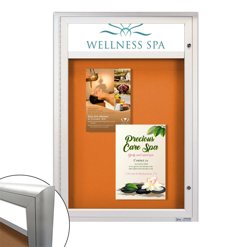 Extreme WeatherPlus Radius Edge Outdoor Poster Display Case with Personalized Header | Personalize Your Header