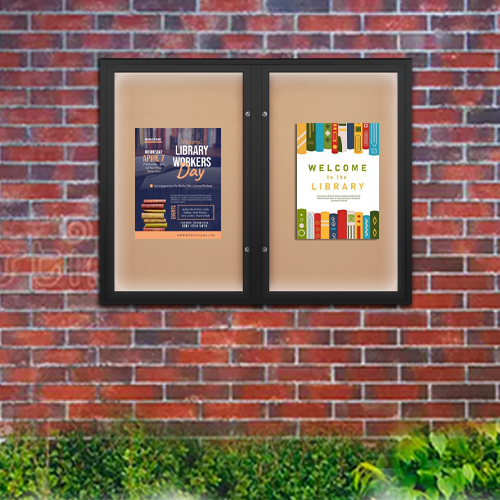 Illuminated WeatherPlus™ 2-3 Door Radius Edge Poster Case Displays ...