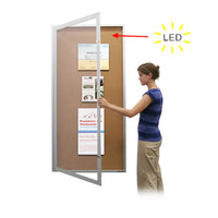 36 x 60 Extra Large Outdoor Enclosed Poster Case with LED Light | XL Single Door Metal Cabinet