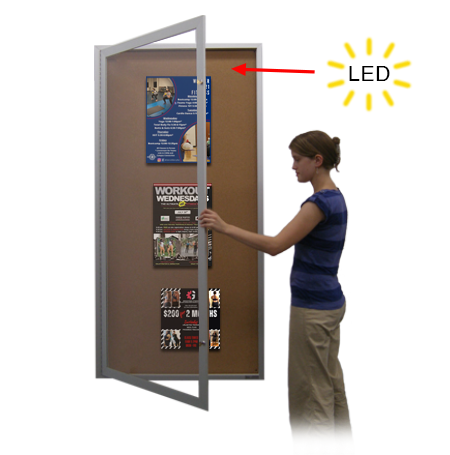 36 x 72 Extra Large Outdoor Enclosed Poster Cases with Light (Single Door)