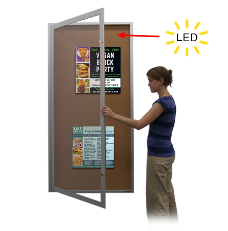 48 x 72 Extra Large Outdoor Enclosed Poster Cases with Light (Single Door)
