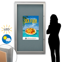 Extreme WeatherPlus XL Radius Edge Poster Case Display with LED Lights | Shown in Portrait orientation