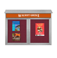 52" x 40" 2-Door Cork Board Message Center with Header (Image Not to Scale)