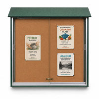 48x48 Outdoor Message Center Cork Bulletin Board | Sliding Doors Information Board