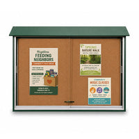 50x40 Outdoor Message Center Cork Bulletin Board | Sliding Doors Information Board