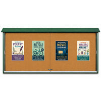 60x24 Outdoor Message Center Cork Bulletin Board | Sliding Doors Information Board